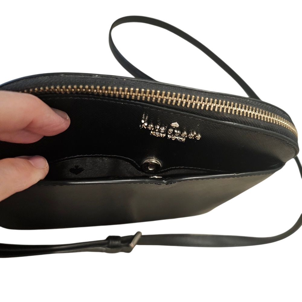 Kate Spade Black Leather Payton Dome Crossbody - Picture 7 of 14